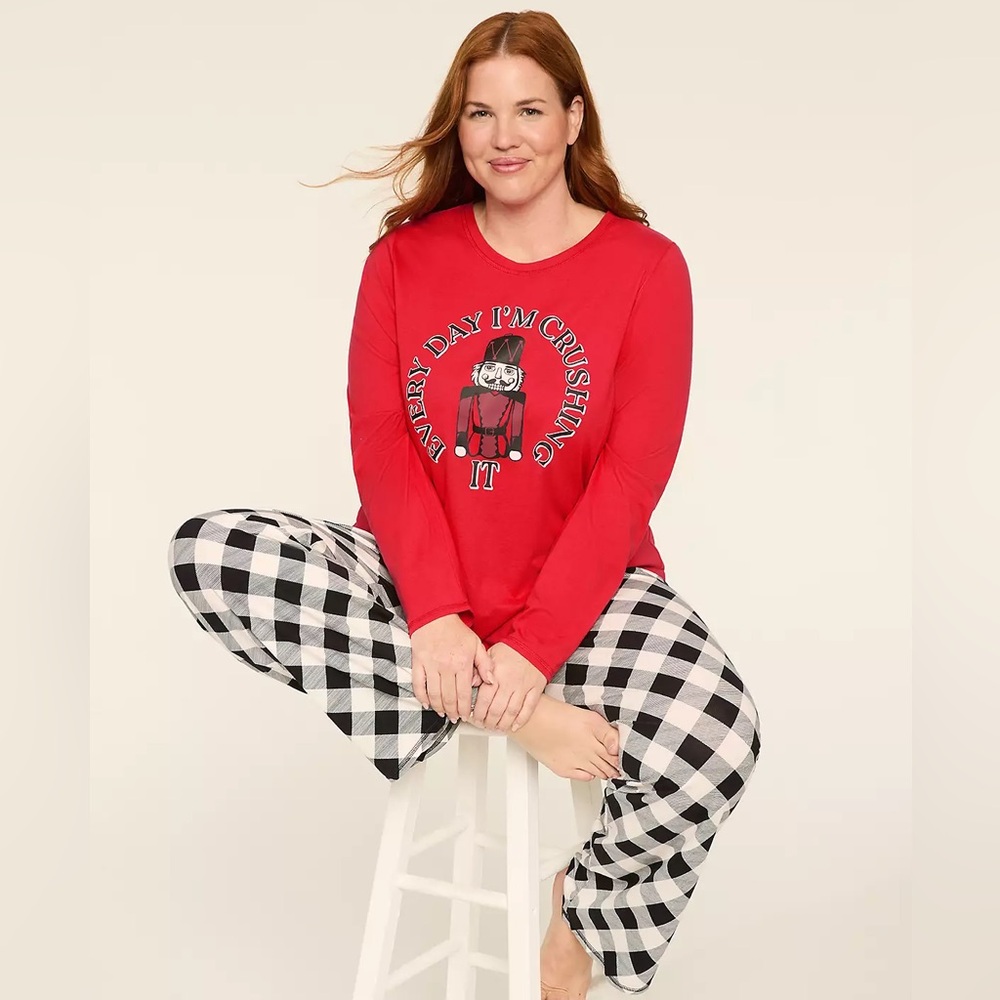 Cacique Red and Black Holiday Pajama Set. Size 22/24. NWT